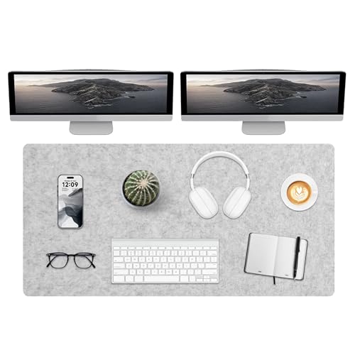 Image of DAWNTREES Extra Large Felt Desk Mat,55''x23.6'' Non-Slip Desktop Protector
