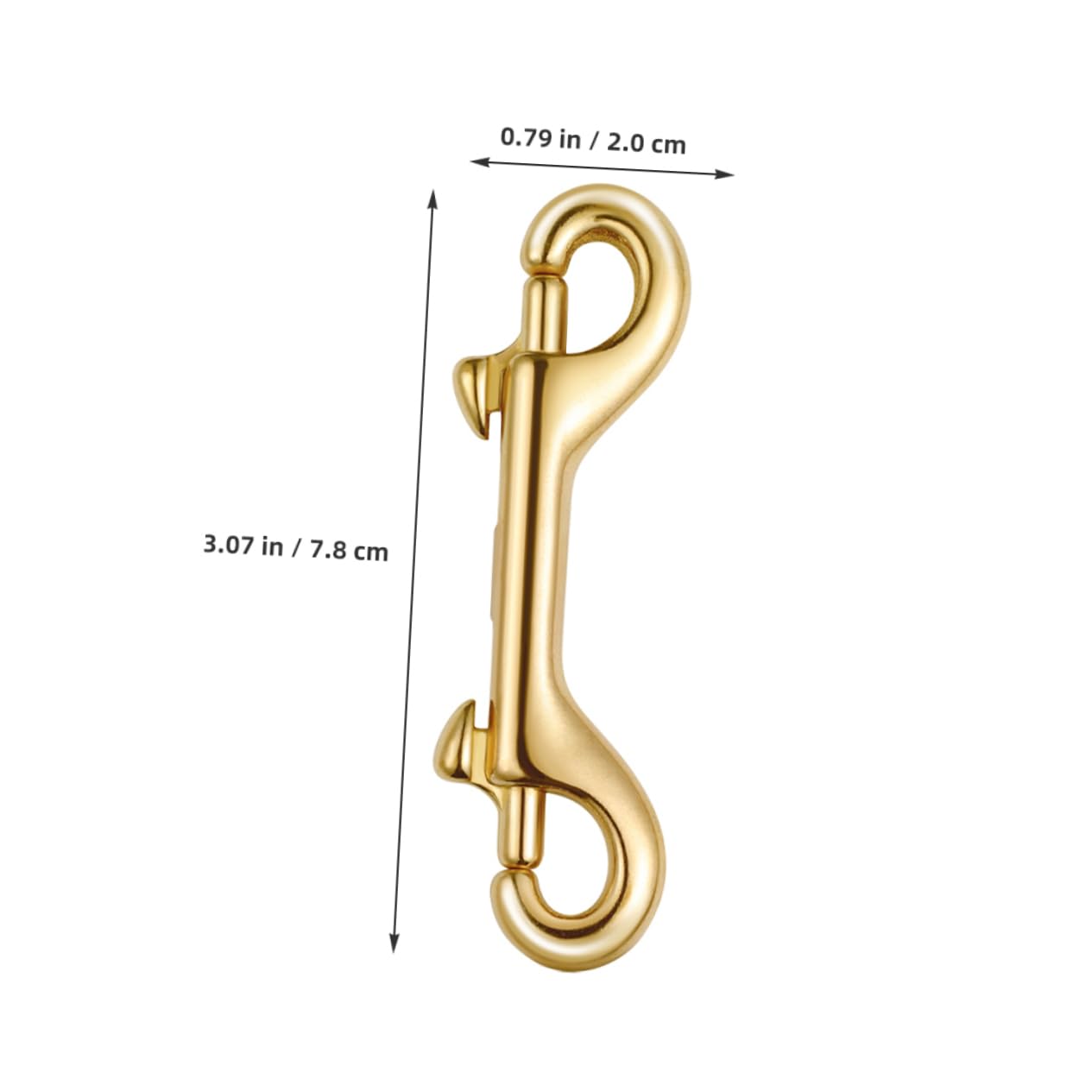 Beatifufu DIY Brass Snap Hook Double End Bolt Snap Heavy Duty Brass Clips Hook Double Sided Brass Carabiner Dog Leash Hooks