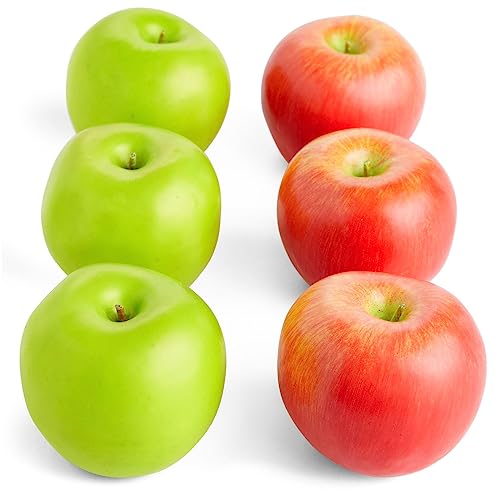 Artificial Fruit, Red and Green Fake Apples for Home Decor, Photography (2.5 in, 6 Pack) by Juvale - Used condition - CA$15.03