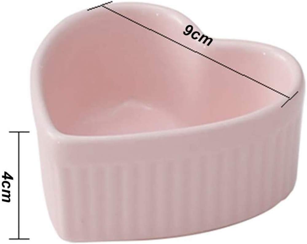 Juego de 4 ramequines de cerámica azul con forma de corazón de 4 onzas, cuenco de postre para hornear pasteles, mermeladas, soufflé, crema brulee, kit de utensilios de cocina para hornear con tazas de