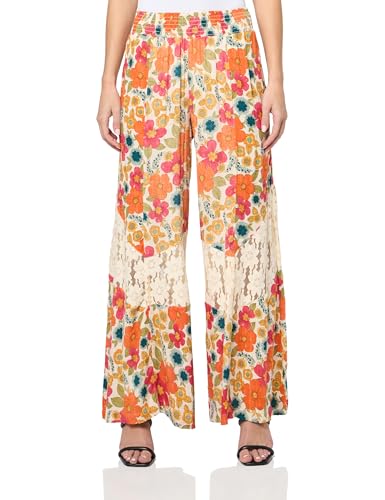 Angie Women's Lace Trim Leg Wide Pant