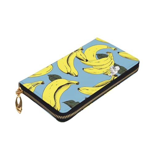 Banana Print Wallet For Women Men Clutch Rfid Blocking Leather Wallets Large Capacity Purse Credit Card Holder Money Case With Zipper Phone Holder Long Travel Purse3