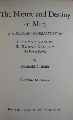 The nature and destiny of man (Gifford lectures) B0007DX8KO Book Cover