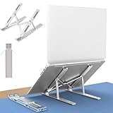 ノートパソコンスタンド ノートPC スタンド タブレットスタンド 教卓 スタンド高さ/角度調整可能 姿勢改善 折り畳み式 超軽量ポータブルタイプ シルバー