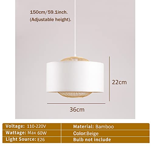Suspension Sud-Est tressée main lustre rotin chic réglable - 3
