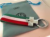 Alfa Romeo Schlüsselanhänger mit Lederband, inklusive einzigartiger blauer Markentasche