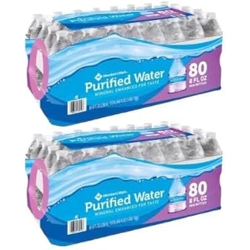 Purified Water 8 oz. bottle, 80 pk -Small Bottles Of Water - Mini Water Bottles - 8 oz Bottled Water - Bulk Small Water Bottles PACK OF 2 (TOTAL 160 Bottles)