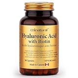 Hyaluronic Acid 200mg with Biotin, Skin Hydration, Hair, Skin & Nails Support, 90 Vegan Capsules (3-Month Supply), Non-GMO, Gluten Free