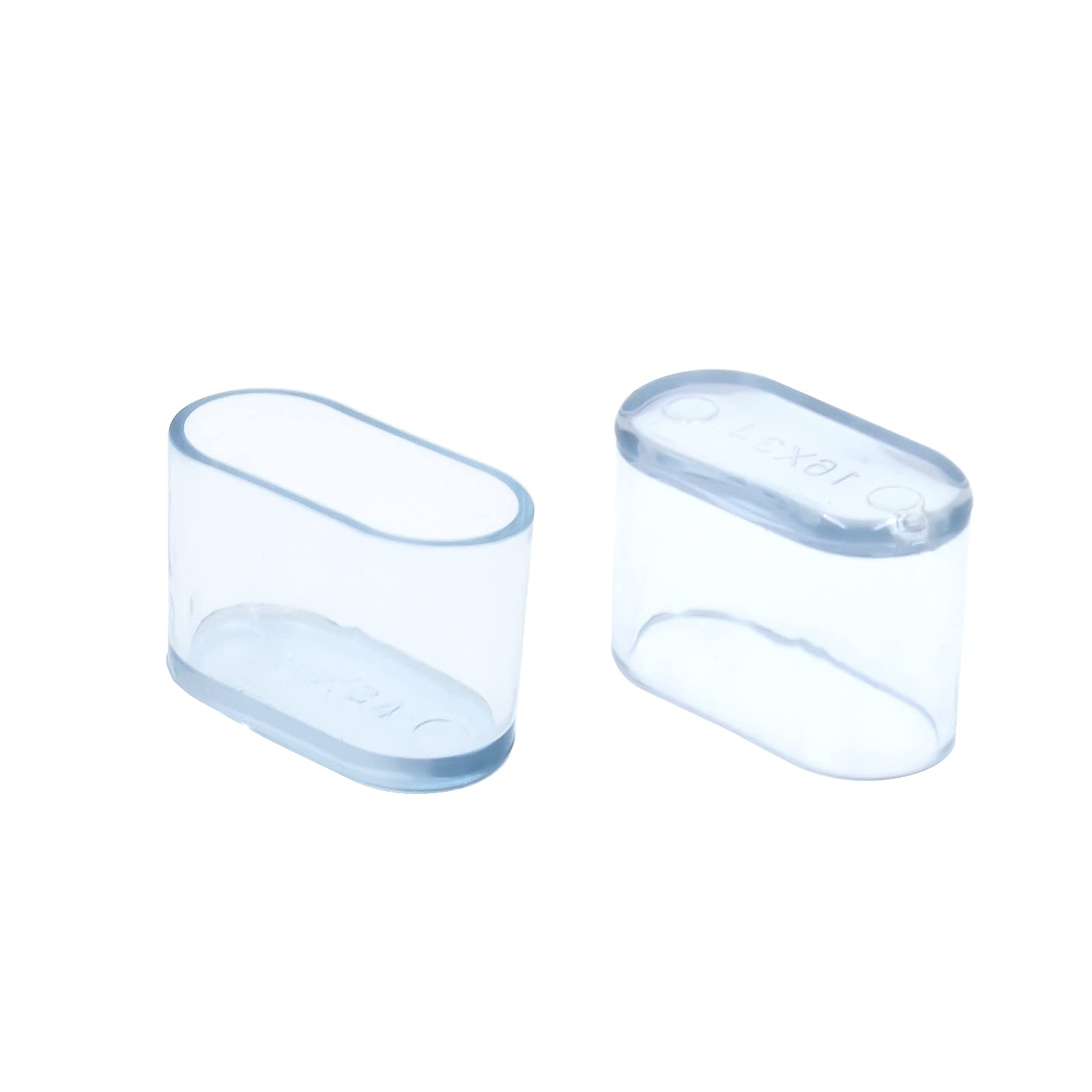 Flyshop Lot De 16 Embouts Ovales En PVC Souple Pour Pieds De Chaise Transparent 15 X 30 Mm (1,5 X 3,0 Cm