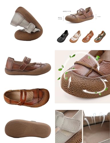 Women's Arch Support Mary Jane Flats,Comfort Vintage Leather Round Toe Non-Slip Soft Sole Orthopedic Casual Dress Shoes2