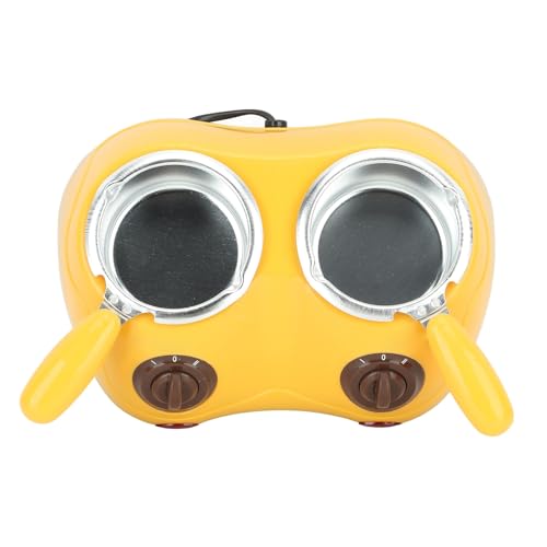 Electric Chocolate Fondue Melter Double Pot Kitchen Tool for Parties and Holidays (Yellow)