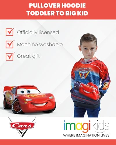 Disney Pixar Cars Lightning McQueen Fleece Pullover Hoodie Toddler to Big Kid3