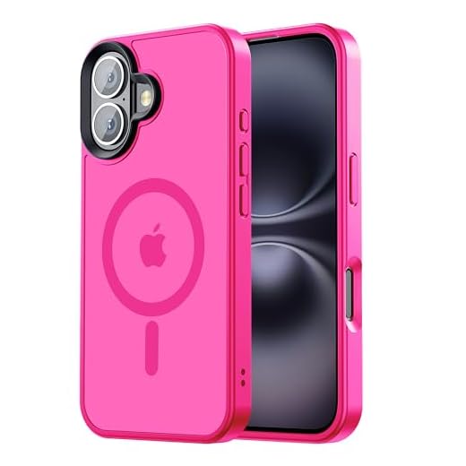Tigowos Capa magnética forte para iPhone 16 compatível com MagSafe de 16 m resistente a quedas com sensação de pele fosca à prova de choque Slim Fit para iPhone 16 capa de telefone 6,1 polegadas, rosa