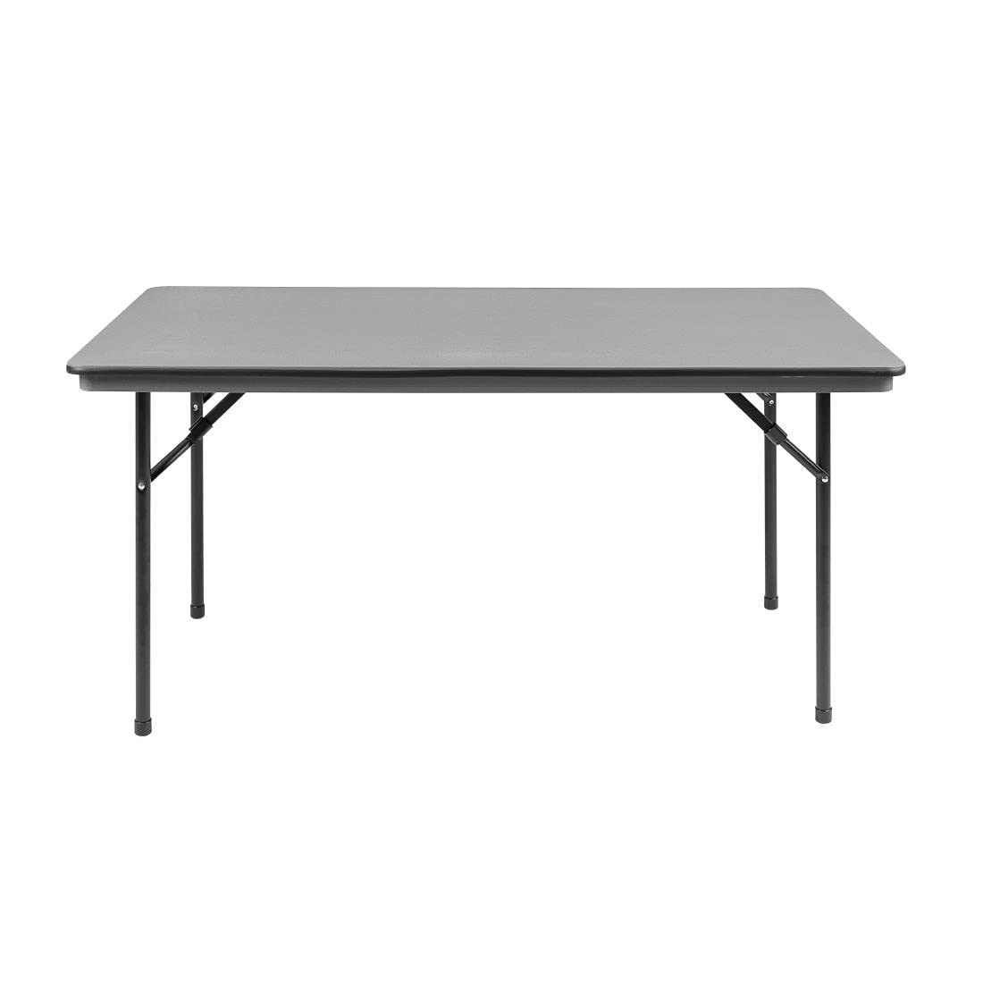Bolero Table de banquet pliante rectangulaire en ABS 5 pieds, gris 5 pieds, taille: 750(H)x1520(L)x760(W)mm, table portable intérieure et extérieure, GC595