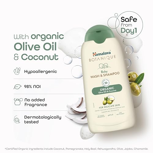 Image of Himalaya Botanique Baby Wash & Shampoo|Organic |No Post-Bath Dryness|200 ml