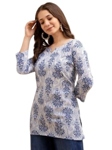 Image of Cotton Printed Short Kurti for Women
