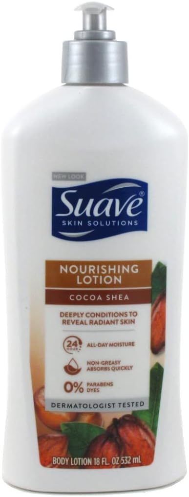 Suave Skin Lotion 18 Ounce Pump Smoothing Cocoa Butter & Shea (532ml) (2 Pack)