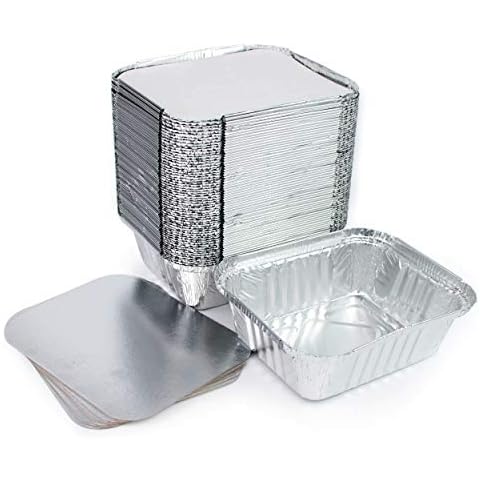 Miamex Bandejas de Aluminio Desechables con Tapa (100 Unidades) Cover