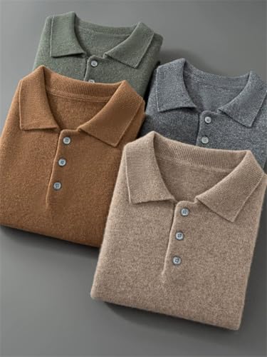 Men Classic Buttons Lapel Cashmere Blend Sweater Fall Winter Long Sleeve Casual Warm Pullover Jumper2