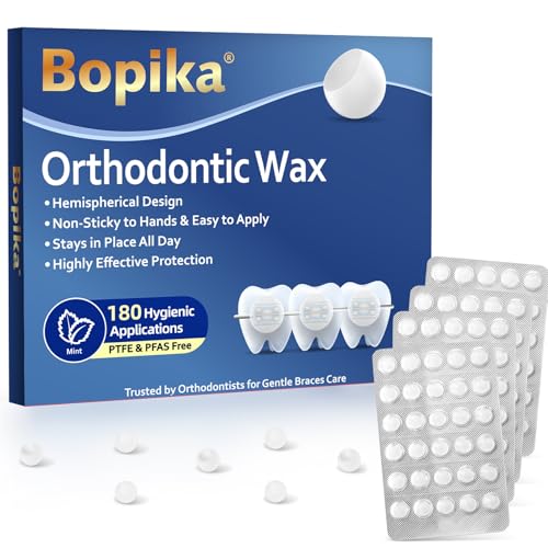 Kieferorthopädisches Wachs für Zahnspangen - 180 einzeln verpackte Wachsperlen mit Minzgeschmack PFAS-frei & Glutenfrei für Komfort & Schutz vor Drähten und Brackets