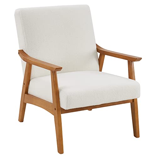Sillón con respaldo alto peluche blanco miniatura 1
