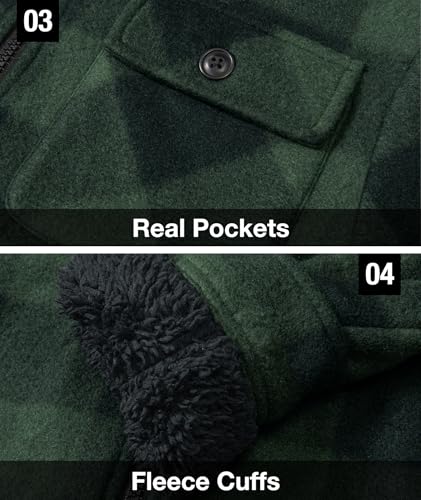 Image of GEEK LIGHTING Boys Flannel Jacket Sherpa Lined Hoodies Zip Up Fleece Plaid Shirt Jackets Winter Outdoor Coat Warm