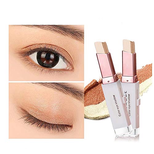 Eye Shadow Stick Double Colors Glitter Gradient Shimmer Eyeshadow Pen Eye Brightener Stick 2 Tone Makeup Korean
