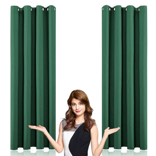 Rideaux occultants élégants et opaques de haute densité en polyester vert haut de gamme - 2