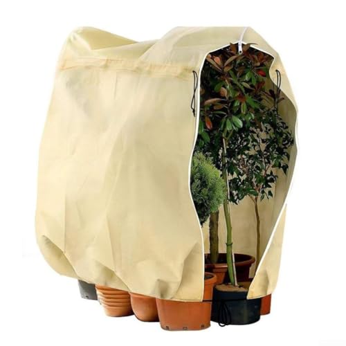 Hasaller Sac de protection en polaire non tissé pour plantes - 200 x 240 cm - Coupe-vent - Avec cordon de serrage réglable - Pour petit arbuste - Protection hivernale