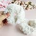 2 pcs Hair Scrunchies, Furry Elastic Band, handmade, pom pom hair tie, faux rabbit fur ponytail - Cream