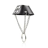 chenyesun Penisring Leder mit Druckknöpfen Flexibel Fallschirm Form Bondage Männer Gay Hoden Ringe für Penis und Hoden Metallring Flirt Sex-Spielzeug