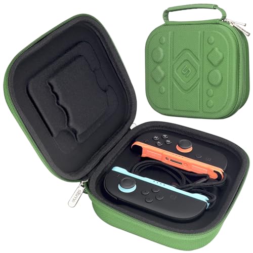 sisma Joycon 2用保護ケース 耐衝撃 収納 ポーチ セミハードケース 「ストラップが装着されているJoycon2 (L)(R)に対応」 Switch2コントローラー全体を守ります『緑』