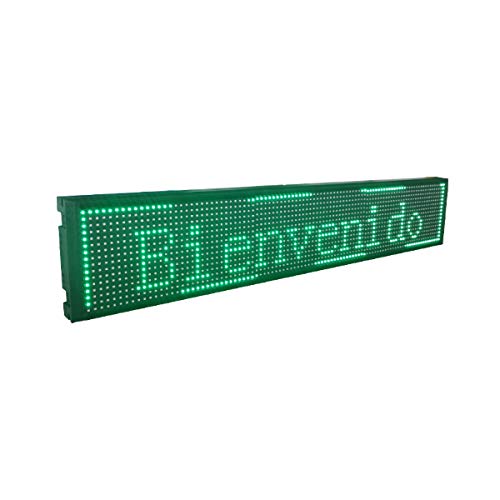 Rotulo Electrónico LED para Interior   100x19x4,5 cm   Pixel 10   Programación WiFi (Verde)