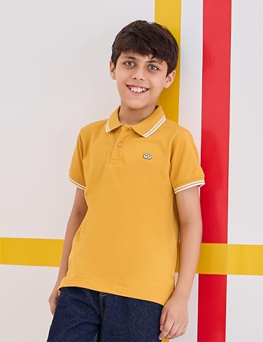 Image of Amazon Brand - Symbol Boys Cotton Rich Solid Polo Tshirt | Collar Tshirts | Half Sleeves | Plain-Regular Fit