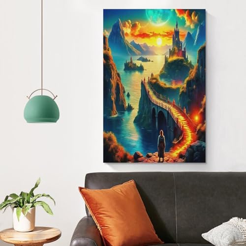 Impression sur toile coucher de soleil poétique pour chambre adulte