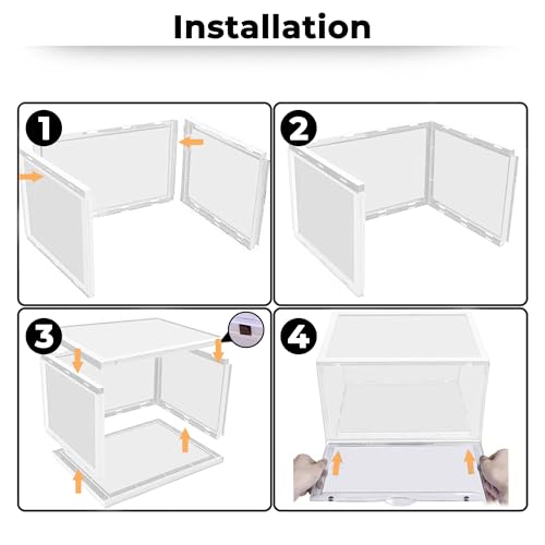 Image of Story@Home Stackable Sneaker Box Transparent - Pack of 1 | Clear White Shoe Storage Box for Sneakers Fits Upto Size 13 | Dustproof Sneaker Display Case Organizer | DIY Space-Saving Shoe Organizer