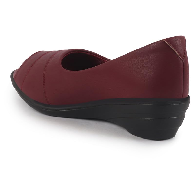 Image of FAUSTO Women Stylish Backless Casual Ballets | Low Heel Cut-Out Slip-On Ballerinas | Comfortable Walking Flats Sandals | Memory Cusion Insole