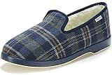  Muro 1700. Zapatillas Confortable a Cuadros de Casa para Hombre. Pantuflas con Forro de Abrigo para Invierno. Cangrejo Cerradas. Silenciosas Marino Talla 46