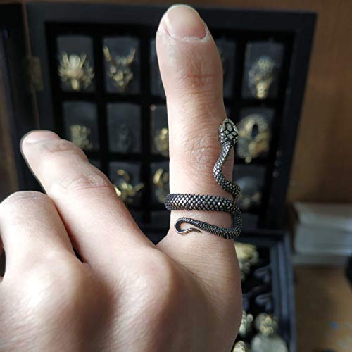 EXCEART Anéis de cobra retrô gótico dedos anéis ajustáveis Anéis de animal joia para mulheres homens