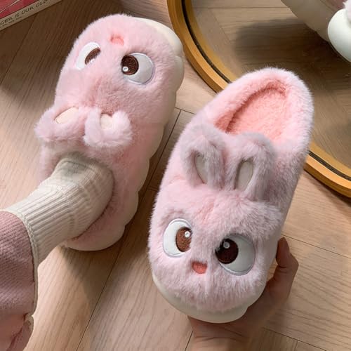 Women's Bunny Slippers Cute Animal Fuzzy Memory Foam Cotton Anti-Skid Thick Rubber Sole Rabbit Head Home Shoes Indoor Outdoor4