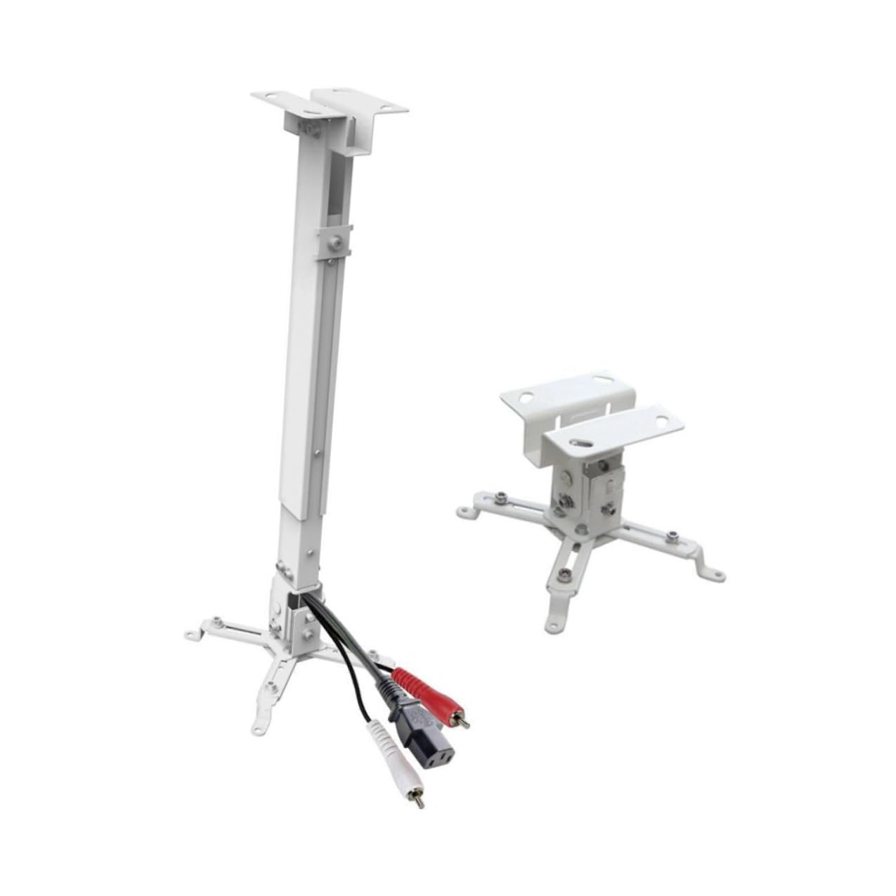 GALPADA Supporto da Soffitto per Proiettore in Ferro Bianco, Inclinabile e Regolabile 4 Bracci Articolati, Capacità 15kg, per Installazione a Soffitto