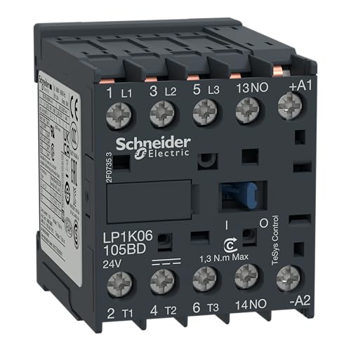 Minicontacteur tripolaire 9A 24V DC pour circuit de commande électrique