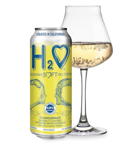 H2o (New Varietal) Jam-packed with flavor plus Hydrating Minerals | The Only NA with Science Research | California White Wine Infused Refreshment, 0.0% Non-Alcoholic, (Chardonnay, Pack of 6-12 Fl oz)