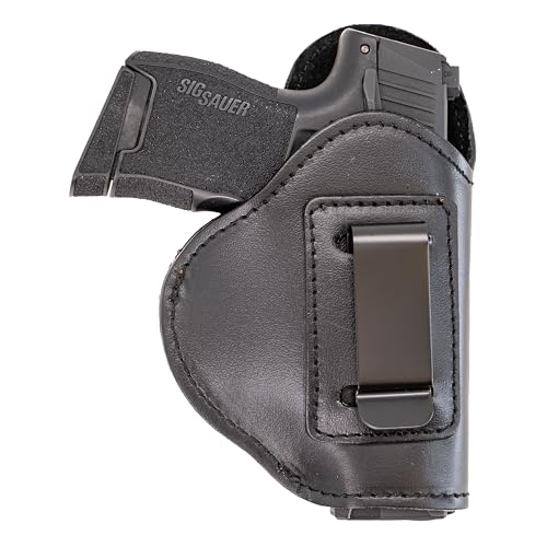 Maxx Carry IWB Soft Leather Fits SIG P365 Nitron Micro Comp, P365 SAS, P938 | G42 | SCCY CPX-2 | Taurus Spectrum | Beretta Tomcat | Diamondback DB9 | Kahr PM9, MK9, CM9, CW40. Universal Gun Holster