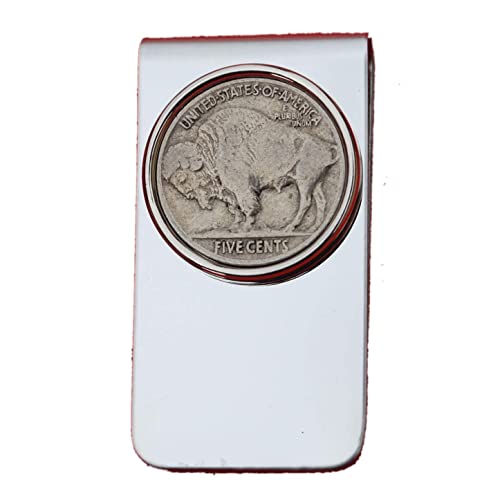 US 1913~38 Indian Head Buffalo Nickel 5 Cent Coin Silver Stainless Steel Money Clip New