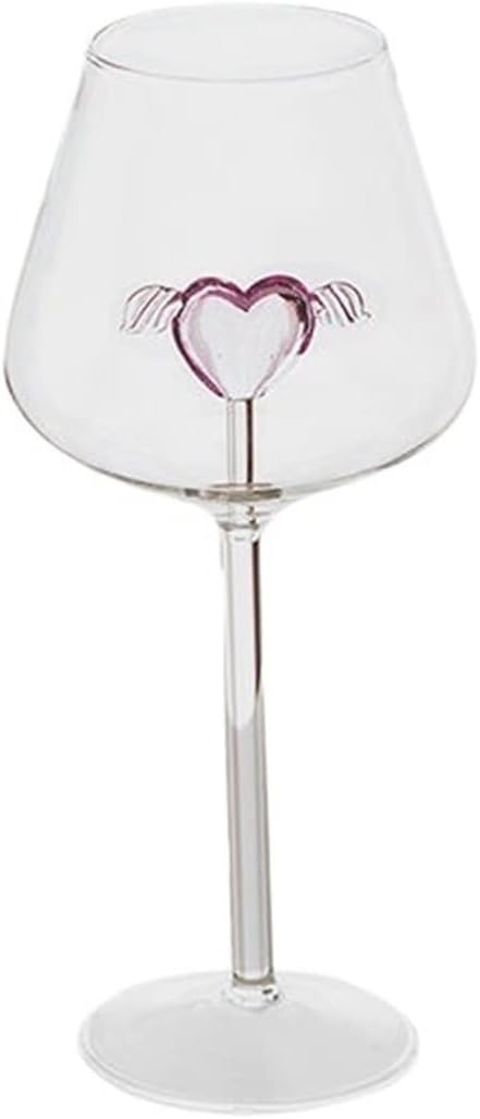 INLIMA Goblet Creative Glass Goblet Pink Love Red Wine Cup Cocktail Cup Angel Cup Cocktail Cocktail Glass