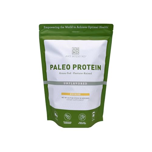 Amy Myers MD Myers Way Paleo Protien - Protein Powder with Grass-Fed Beef Collagen - Non-Dairy & Paleo Protein Powder - Protein Supplement for Post-Workout Recovery - 912 g, Unflavored