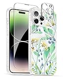 Scorpify iPhone 14 Pro Case for Summer Meadow Floral Design, Cute Clear Flower Slim Phone Cover for