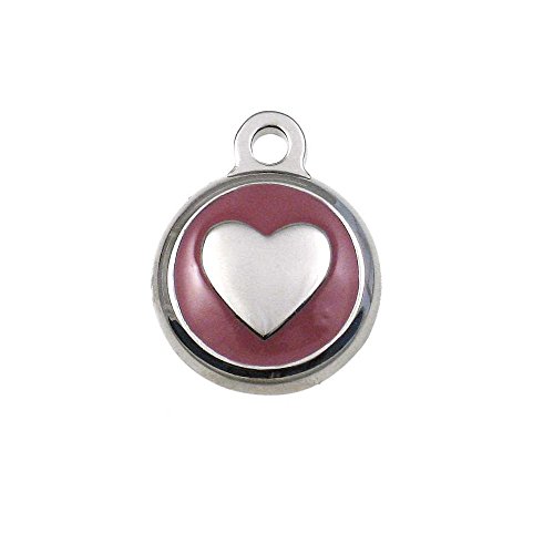 LuckyPet Tiny Heart Jewelry Pet ID Tag - Pink, Custom Engraved, Small Dog & Cat Tags