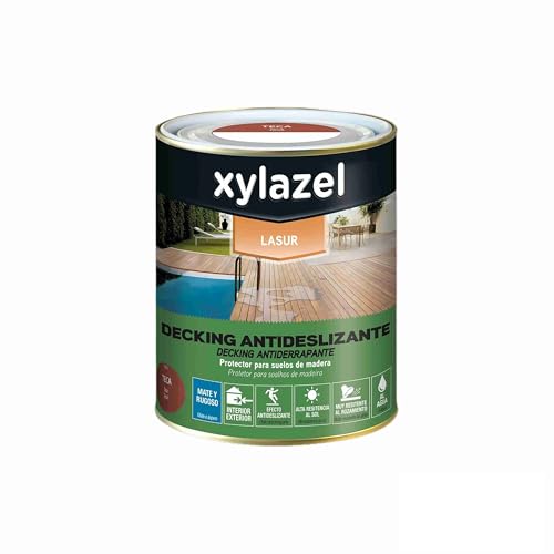 XYLAZEL Lasur Decking Antideslizante para suelo Teca, 750 ml